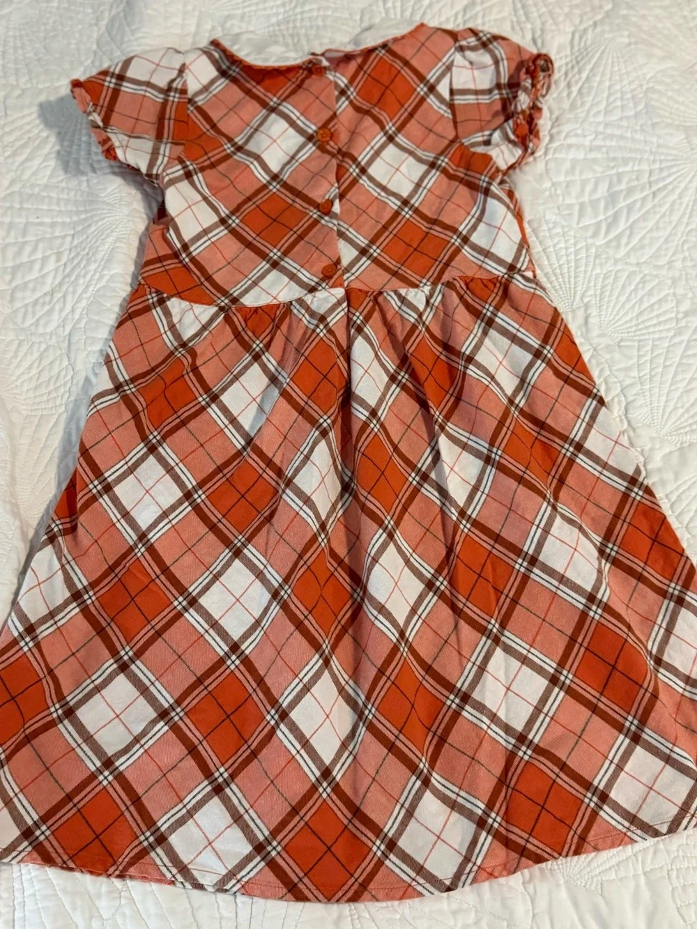 Gymboree Orange Plaid Dress with pumpkin collar